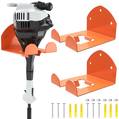Trimmer Rack Wall Mount Heavy Duty Weedeater Hanger for Garage Wall Bracket Garage Organizer Weed Eater Hanger for Grass Trimmer (2 Pack)