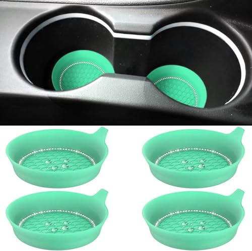 4 PCS Car Cup Coasters (Green*4pcs / With Diamonds)