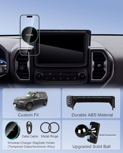 15W Magnetic Charger Phone Mount for Ford Bronco Sport 2021 (Magnetic Wireless Charger / Bronco Sport 2021-2024 (8 inch screen))