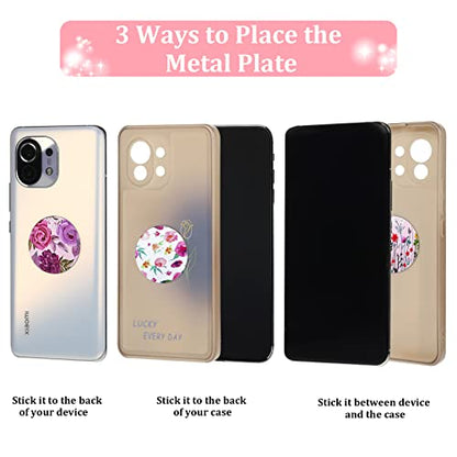 8 Pcs Cute Magnet for Phone Case Car Mount Sticker (Floral Style)