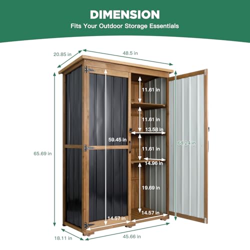 Outdoor Storage Cabinet (Black / 46" x 18" x 68")