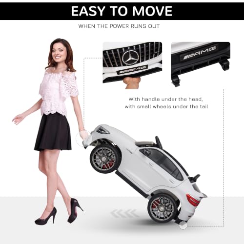 12V Toddler Ride On Car Mercedes Benz AMG GLC63S Coupe 2 Speed White (White)