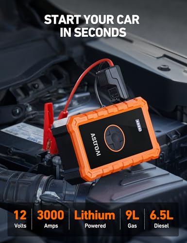 S8 Air 3000A Jump Starter with Air Compressor (3000A-Orange)