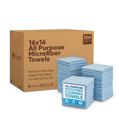 Bulk 16" x 16" All Purpose Towels Case Quantity (Blue-200 Qty / 200 Pack)