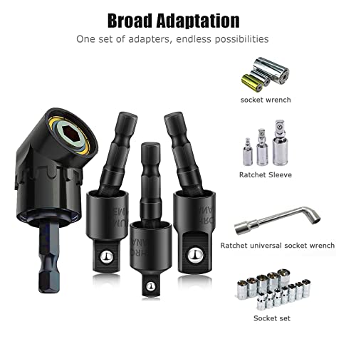 105 Degree Right Angle Drill Adapter Set (4*black)