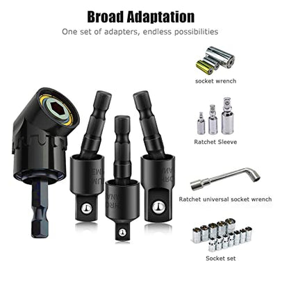 105 Degree Right Angle Drill Adapter Set (4*black)