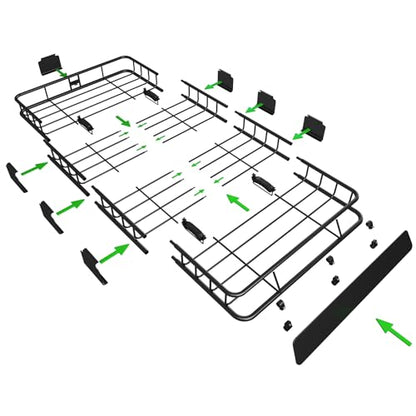 64" x 39" x 5" 200lb Heavy Duty Roof Rack Carrier Basket with Waterproof Bag (64" x 39" x 5")