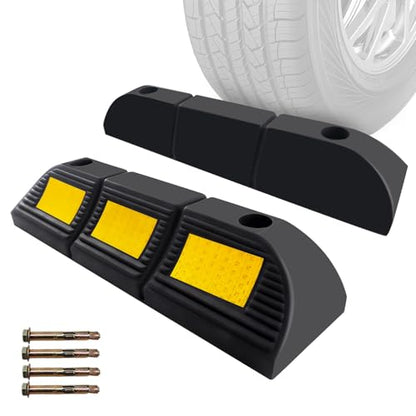 Heavy Duty Rubber Parking Stopper 2 Pack (3.5''Height2Pcs)