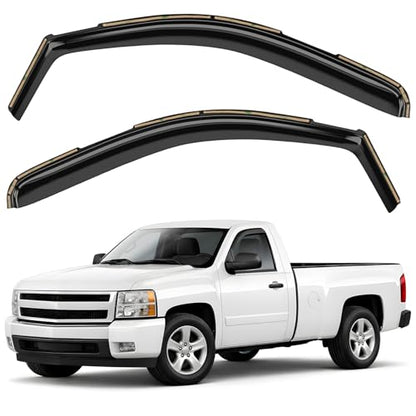 Window Deflectors Smoke Tinted in (For Silverado 07-13 1500 Regular Cab)