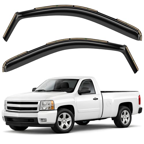 Window Deflectors Smoke Tinted in (For Silverado/Sierra 07-13 Regular Cab)