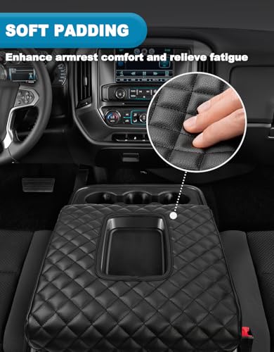 Center Console Cover for 2014 (Jump Seat, Silverado & Sierra 2014-2018 / Black Cushion)