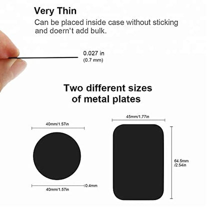 Replacement Metal Plates Set for Magnetic Car Phone Holder (Rectangular / 4 Pack)