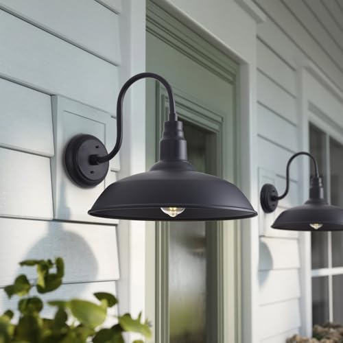 16 Inch Dome Barn Light for Porch (Matte Black / 16" Dome)