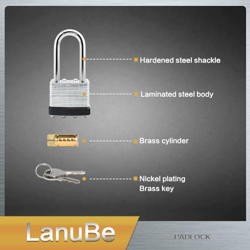 Laminated Keyed Alike Padlock 6 Pack 1.6 (6 pack Black)