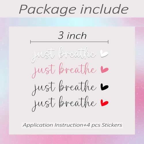 4 xJust Breathe Rear View Mirror Sticker