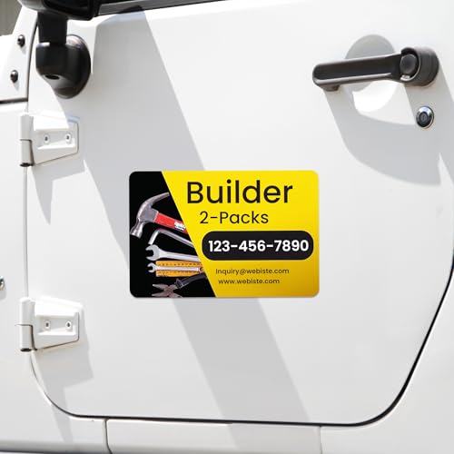Custom Car Magnet Signs for Builder and Contractor (12"x18" Builder Rectangle)