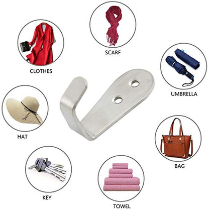 Stainless Steel Coat Hooks (L Shape Large：63*25*30mm)