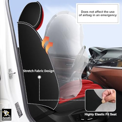 Full Set Waterproof Leather Seat Covers for Toyota Corolla 2000 (#067 Black&Red / 4.Corolla-5 Seat Covers Full Set)