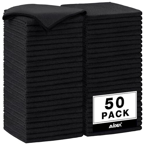 Microfiber Cleaning Cloth Black 50PK (Black / 50PK)