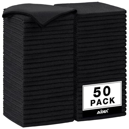 Microfiber Cleaning Cloth Black 50PK (Black / 50PK)