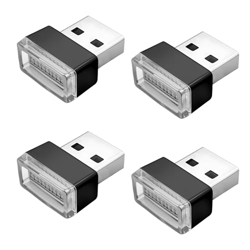 4PCS Mini USB LED Car Light (Yellow)