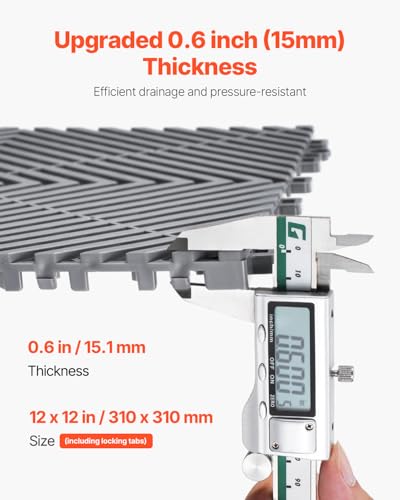 Interlocking Drainage Mat (Grey / 12 x 12 inch)