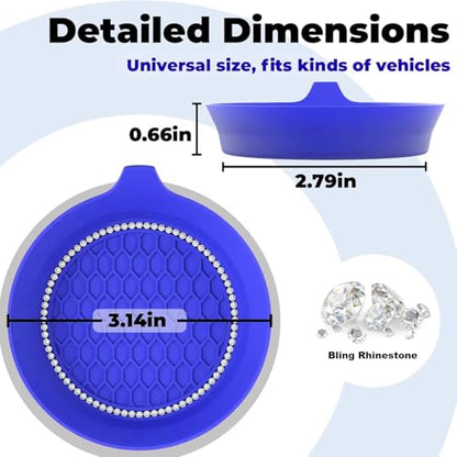 4 PCS Car Cup Coasters (Blue*4PCS / With Diamonds)