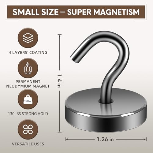 Magnetic Hooks Steel Tube Design for Cruise (Gunmetal / 130lb Magnetic Hooks)