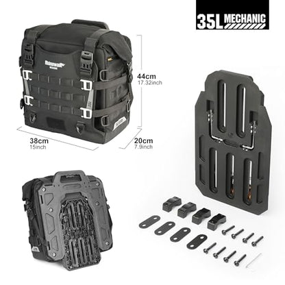 Motorcycle Saddlebag 35L Waterproof (Black 35L)
