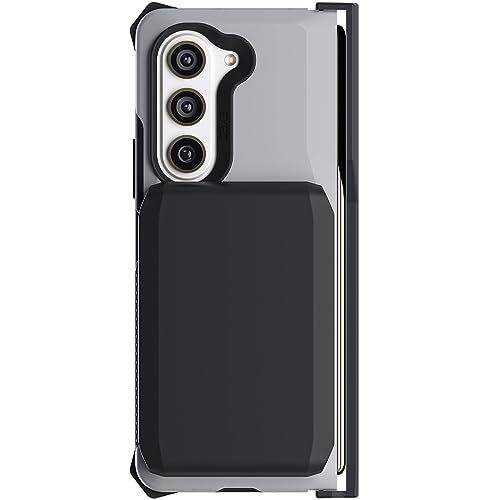 EXEC Galaxy Fold5 Wallet Case with Detachable Magnetic Credit Card Holder and Hinge Protection Supports Wireless Charging Phone Cover Designed for 2023 Samsung Galaxy Z Fold 5 (Galaxy Z Fold 5 / Gray)