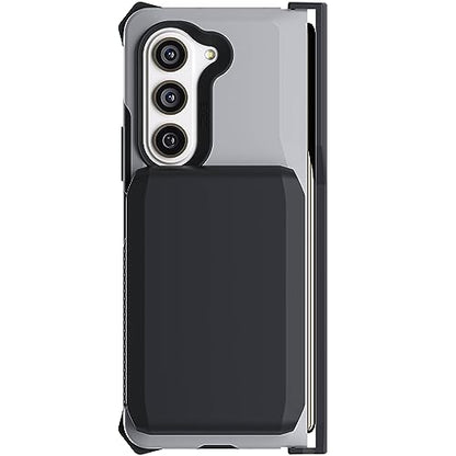 EXEC Galaxy Fold5 Wallet Case with Detachable Magnetic Credit Card Holder and Hinge Protection Supports Wireless Charging Phone Cover Designed for 2023 Samsung Galaxy Z Fold 5 (Galaxy Z Fold 5 / Gray)