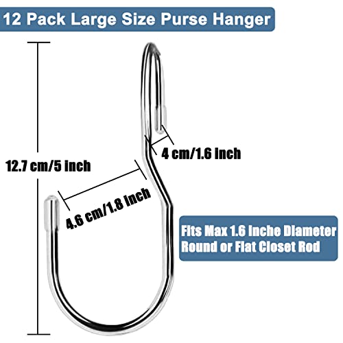 Unique Twist Design Bag Hanger Purse Hooks (12 Pack Platinum)