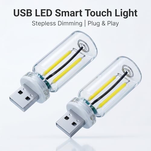 2 PCS USB LED Car Interior Atmosphere Lights (2 PCS / Red)