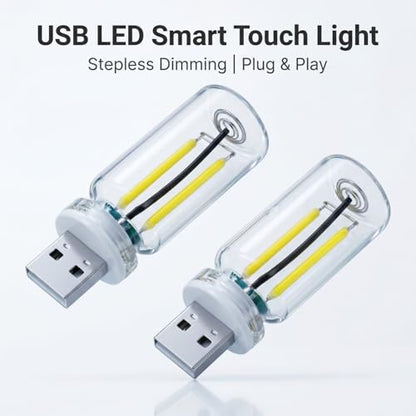 2 PCS USB LED Car Interior Atmosphere Lights (2 PCS / Red)