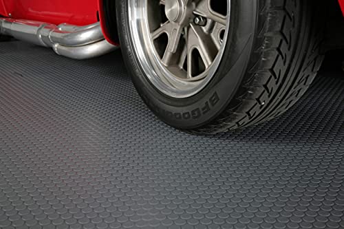Small Coin Pattern Vinyl Garage Flooring Mat (5' x 10' / Slate Grey)