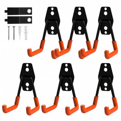 6 Pack Small Square Heavy Duty Garage Hooks (Orange / Small Square-6pcs)