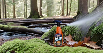 Sap Off, Fast-Acting Sap, Pine Tar & Bug Remover Spray, 22 Fl Oz, Non-Abrasive Formula Safe for Paint, Glass & Plastic, Removes Dried-On Sap, Tar, and Bug Residue Quickly