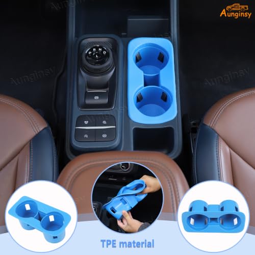 Center Console Cup Holder Protector Compatible with Ford Maverick 2022 (Blue)