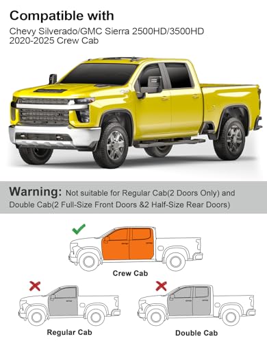 Rain Guards for Chevy Silverado (2020-2026 Silverado/Sierra 2500HD/3500HD Crew Cab)
