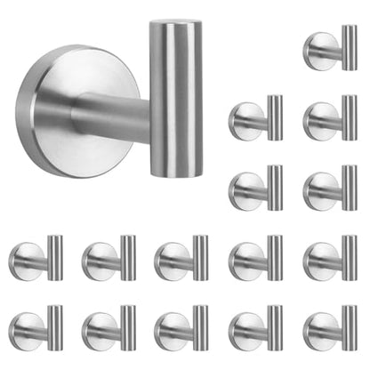 Bath Towel Hooks (Brushed Nickel / 16 Pack)
