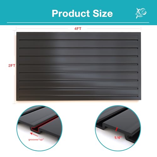 Slatwall Panel Wall Storage Systems (2x4ft / Black)