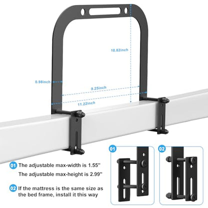 Extra Tall Mattress Slide Stopper Holder Gripper Retainer Bar for Metal to Keep Mattress from Sliding (2 Pcs - Extra Tall)