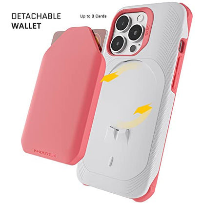 EXEC iPhone 13 mini Case with Card Holder For Women Girls Works with Magnetic Car Mounts Cardholder is Detachable to Support MagSafe Charger Designed for 2021 Apple iPhone 13mini (iPhone 13 mini / Pink)