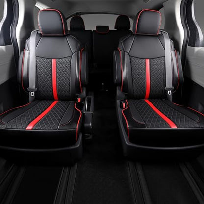Custom Sienna Seat Covers for 2021 (Black with red Luxe / 7-seat)