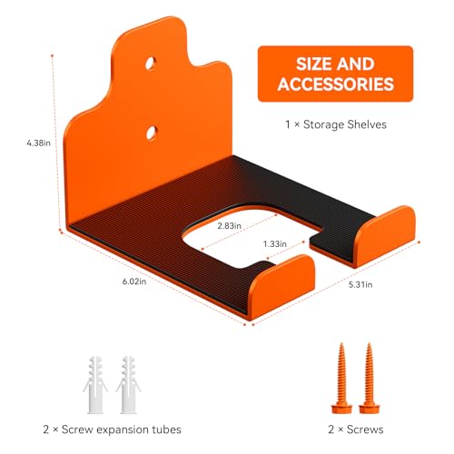 Garage Organizer Trimmer Rack (Orange 1 Pack)