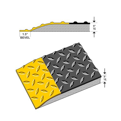 American Classic Black Yellow Diamond Plate Anti (Black/Yellow / 4' x 23')