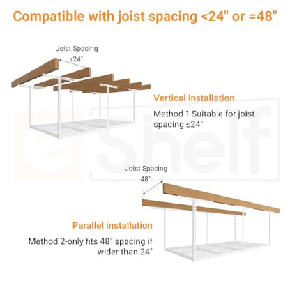 4x8ft Overhead Ceiling Garage Storage Rack (White / 4x8ft)