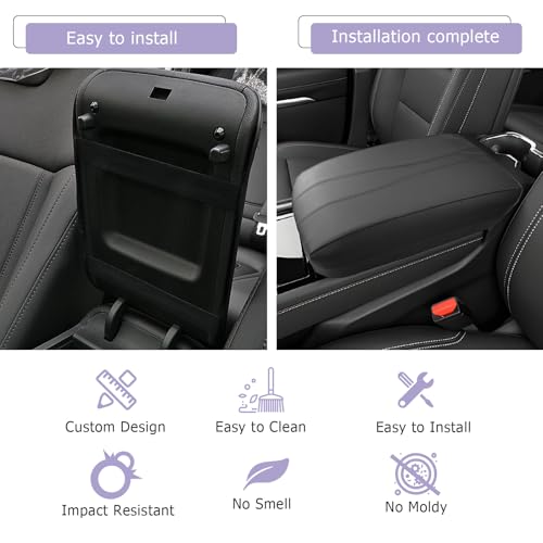 2026 2027 Traverse Center Console Cover Compatible with 2024 2025 2026 2027 Chevrolet Traverse Accessories 2027 Traverse LT (2024-2027 Traverse Thin Black)