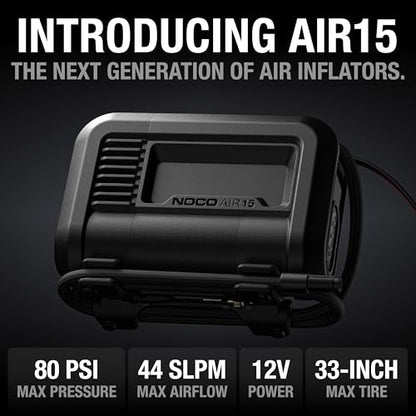 AIR15 44 LPM 12V Portable Tire Inflator & Air Compressor (80 PSI)