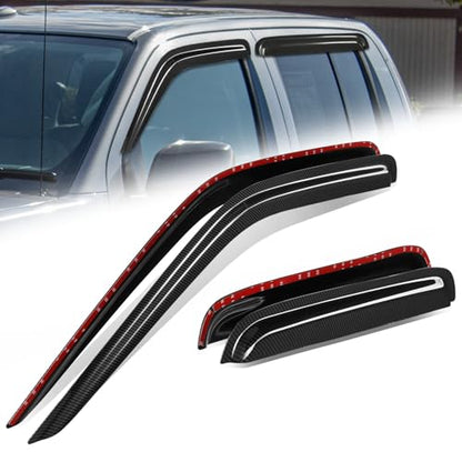 Tape On Window Visors for 2000 (00-04 Nissan Frontier Crew Cab)